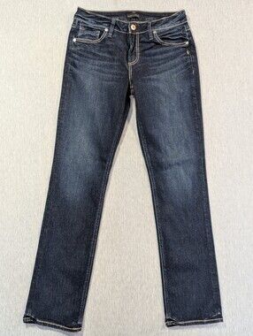 Silver Jeans Avery Straight Women's 29 X 32 Dark Wash Blue